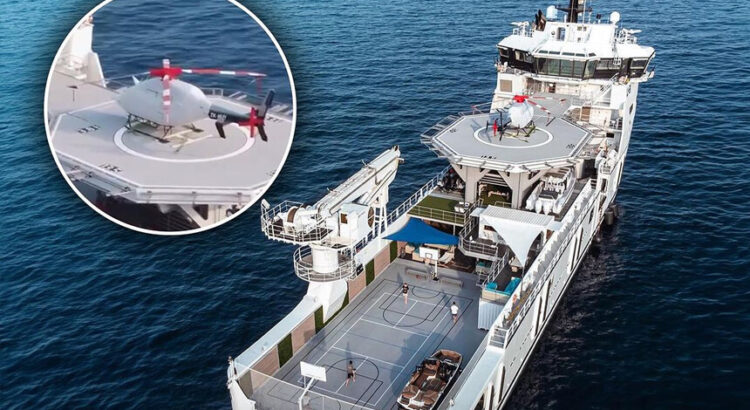 Billionaire's Yacht With A Basketball Court And A Helipad