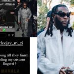 An image showing Burna Boy's custom-made Bugatti.