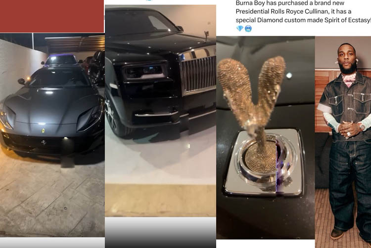 Burna Boy shows off his multi-million Dollar car fleet