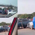 An image of a Benz and a Camry owner fighting.