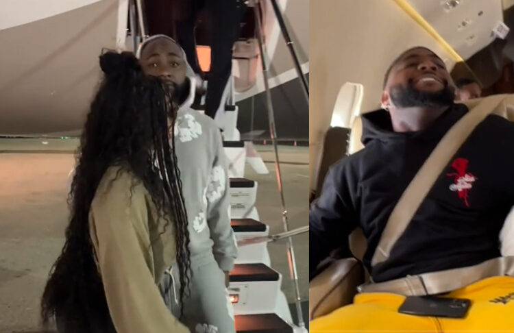 Davido Cries Out As His Private Jet Experiences Air Turbulence, Video Goes Viral