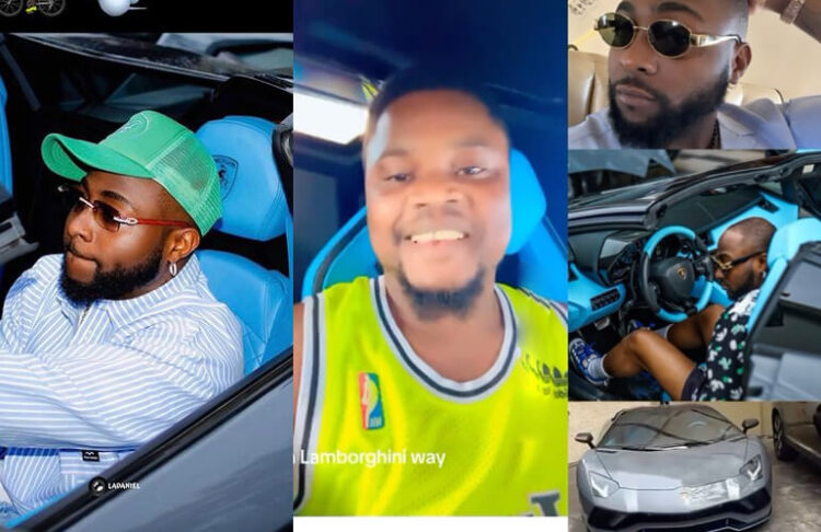 Davido’s houseboy spotted Chilling-Cruising Inside his N300Million Lamborghini Aventador