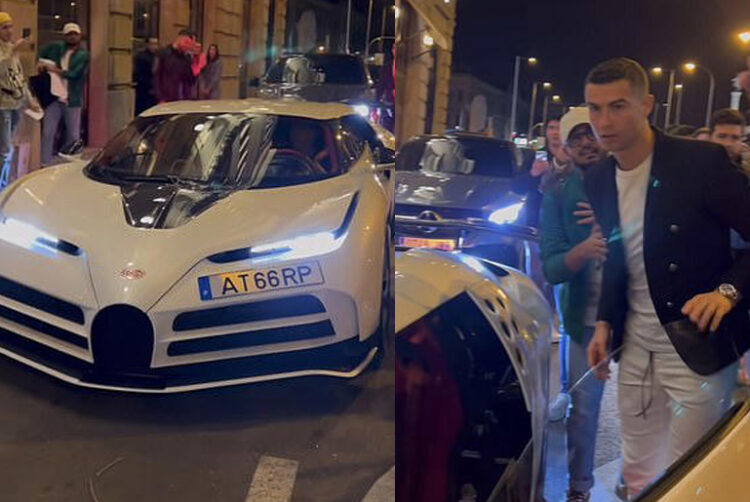 Exciting Moment As Cristiano Ronaldo Takes Delivery Of His Bugatti Centodieci Worth $8 Million