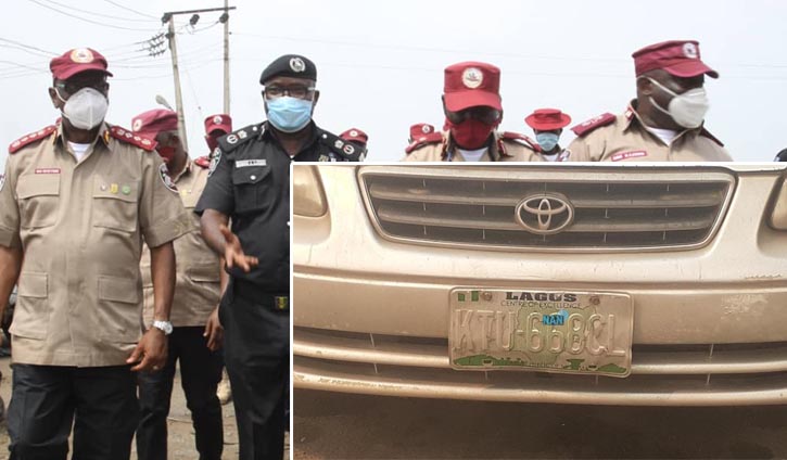 FRSC Begin impounding vehicles with faded and unauthorised number plates