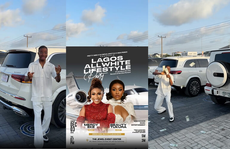 Fans React as Ola of Lagos Shows Off All-White Luxury Cars Worth Millions in New Ad