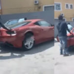 Faulty Ferrari being pushed in Lagos surprises many Nigerians