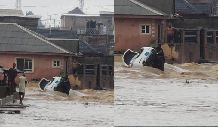 Four rescued, two missing as flood sweeps vehicles away in Agege, Lagos