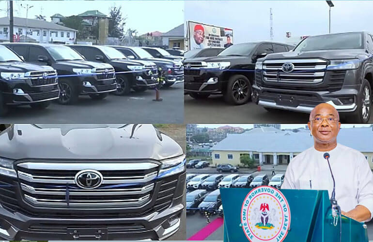 Gov. Hope Uzodimma Gifts Traditional Rulers Across The 27 LGs Brand New 2022 Land Cruiser LC 300s, LC 200s, Fortuners and Prados