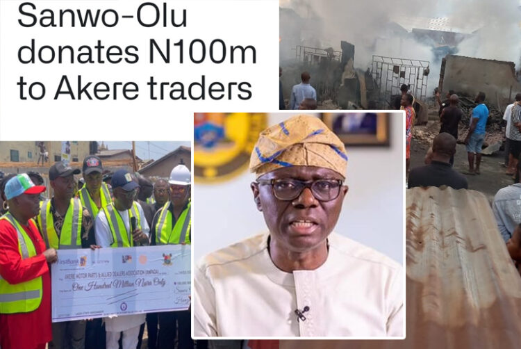 Gov. Sanwo-Olu Donates ₦100 Million To Akere Spare Parts Traders