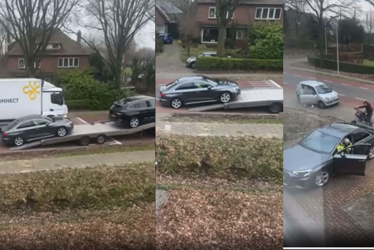 Guy films the arrival of his new Audi, Who was the fool here