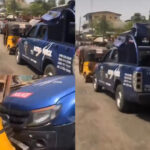 Video Goes Viral As Keke Napep Tows Police Hilux In Lagos