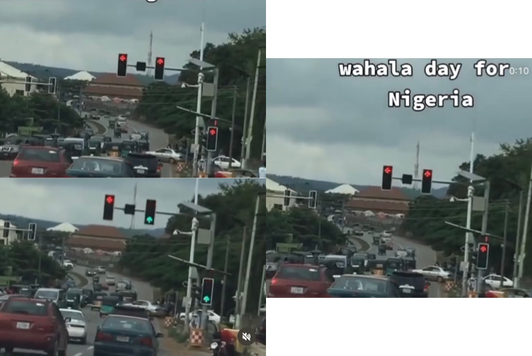 The Moment Nigerians Spotted A Malfunctioning Traffic Light That Confused Drivers