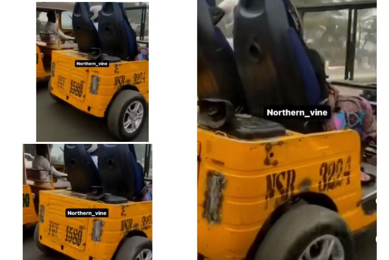 “Keke Jeep”: The Moment A Keke Napep Using Car Tyres & Car Seats Was Spotted