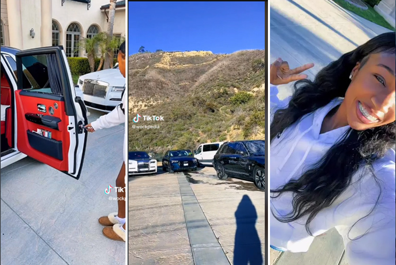 Lady Shows Off Parent's Wealth, Custom Rolls Royce luxury cars