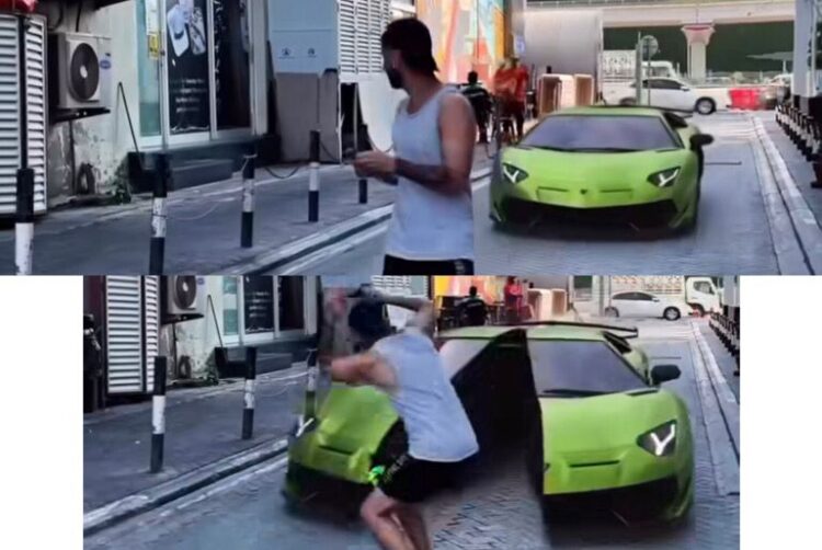 An image showing a Lamborghini separating into two.