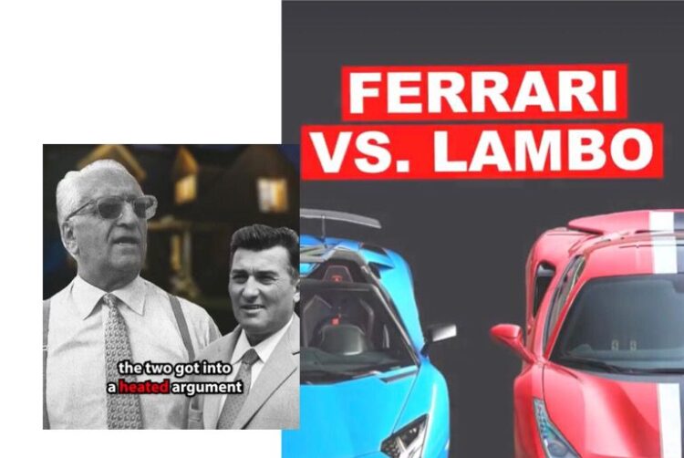 An image showing the founders of the Ferrari car and the Lamborghini car.