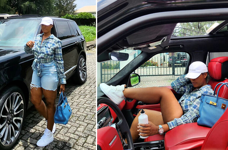 Linda Ikeji Shows Off Interior & Exterior Looks of Her N126 Million Worth Range Rover