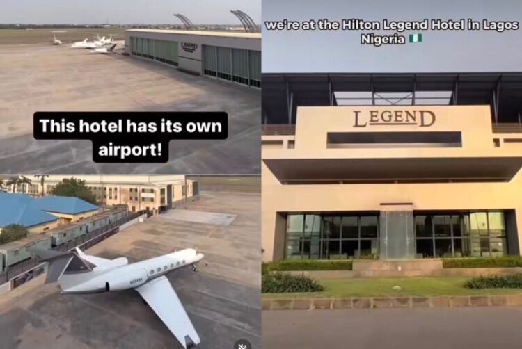 An image showing a Nigerian hotel with a private airport.