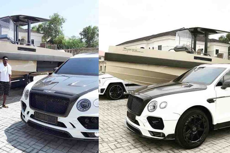 Obafemi Martins Show off His N176M Yacht, N87M Bentley Bentayga & N35M G-Wagon