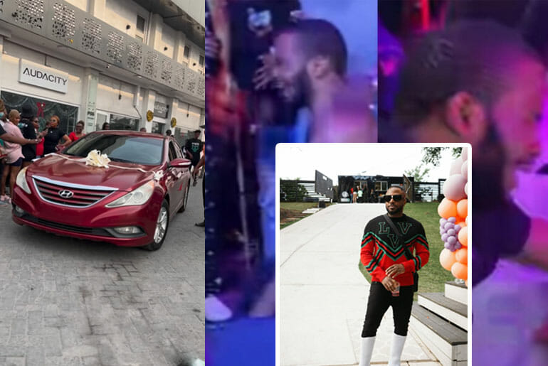 Man Breaks Down in Tears After Winning Car From Tunde Ednut Birthday