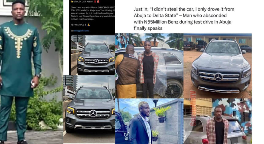 Man Who Disappeared With N55 Million Mercedes Benz Speaks