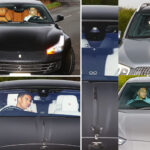 Manchester UTD players arrive training in exotic cars hours after they were thrashed 7-0 by Liverpool