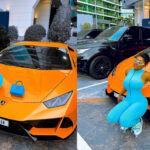 Moment Papaya ex pictured with a Lamborghini Huracán in Dubai