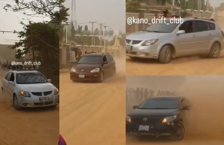 Moment Shows Car Owners In Kano Having Fun During A Car Drift Event