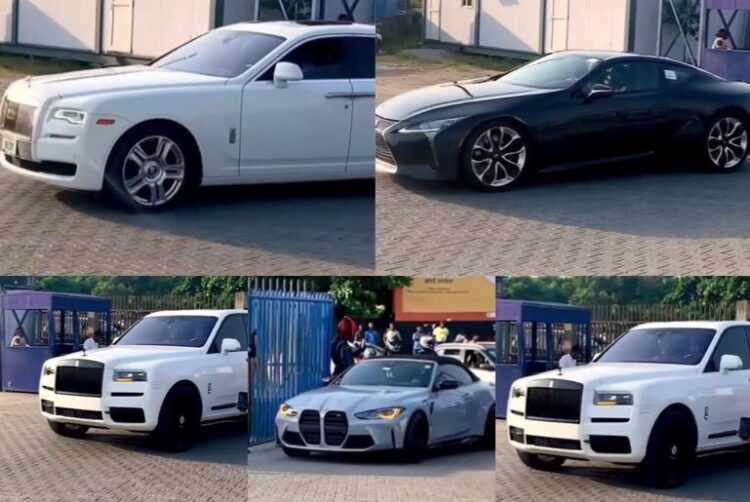 An image showing car convoy worth over N1 billion in Nigeria