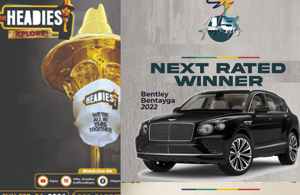 Next Rated to Win Brand New 2022 Bentley at 15th Headies holding in the US