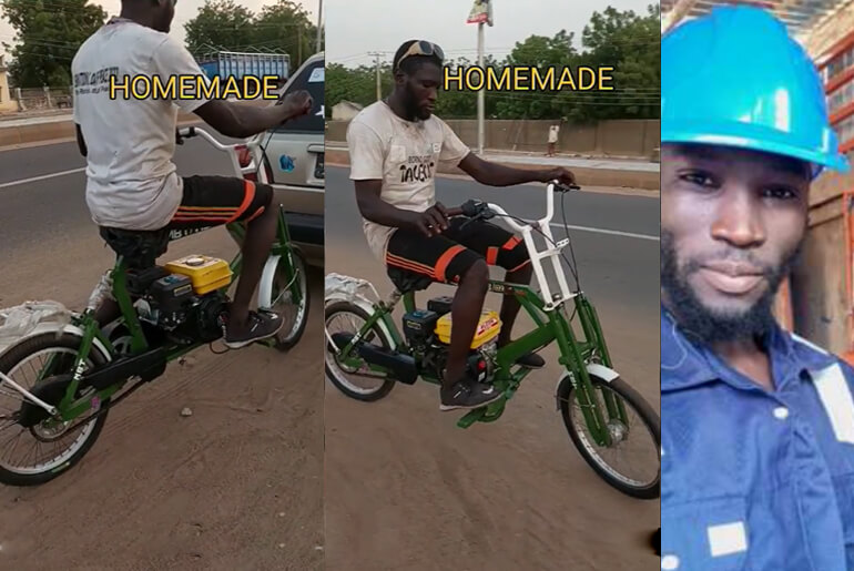 Nigerian Engineer Produces Motorcycle With Small Fuel Tank; Video Goes Viral