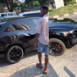 Nigerian Man Reacts As He Stops Millions of Naira Worth Maserati in Lagos