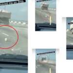 Nigerian Man Shows How He Escaped Death After Huge Stone Jumped Out From A Tipper & Hit His Car On Third Mainland Bridge