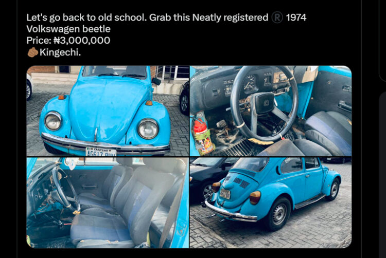 Nigerian Man Stirs Reaction As He States The Price For His 1974 Volkswagen Beetle Car