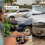 Nigerian Student Show His Expensive Lexus Car Parked Beside Lecturers’ Vehicles