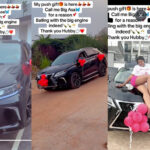 Nigerian lady overjoyed as her husband appreciates her with a new Lexus SUV as a push gift after giving birth