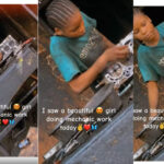 Nigerian man left Mesmerized after seeing a female Mechanic for the first time ever