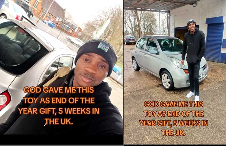 Nigerian man overjoyed as he acquired a new car in 5 weeks after moving to the UK