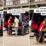 Nigerian man spotted Selling Plantain from the Mercedes Benz G-wagon