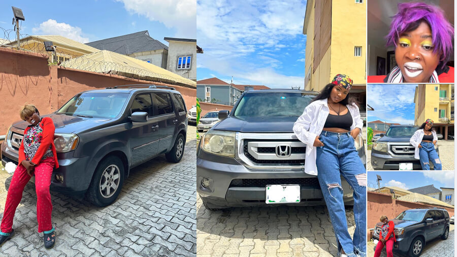 Nigerian skit maker, Mizgabbie Aka Flora 222 acquires a new ride