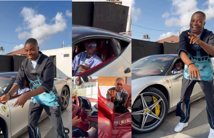 Ola of Lagos Visits Zinoleesky, Gives In-Depth Review of His Ferrari 458 Italia