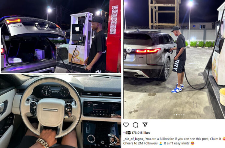 Ola of Lagos celebrates 2 million Instagram followers by showing off his new Range Rover