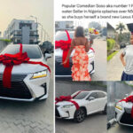 Popular Comedian Soso in Nigeria splashes over N50Million as she buys herself a brand new Lexus RX350