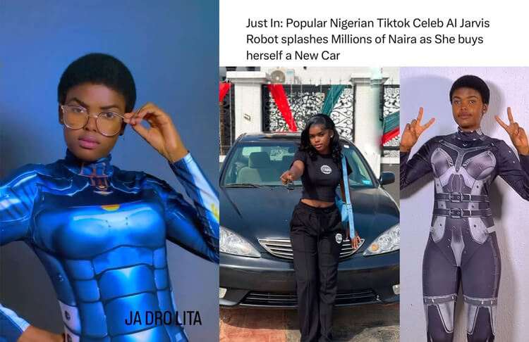 Popular Nigerian Tiktok Celeb AI Jarvis splashes Millions of Naira as She buys herself a New Car