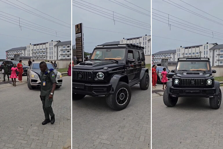 Reaction At The Moment A Brabus And Bentley Bentayga Worth almost billion naira Escorted After Church Service In Lagos