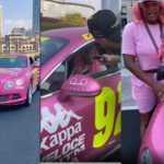 DJ Cuppy shows off her customized pink Bentley car for the 7 day Gumball3000 Rally