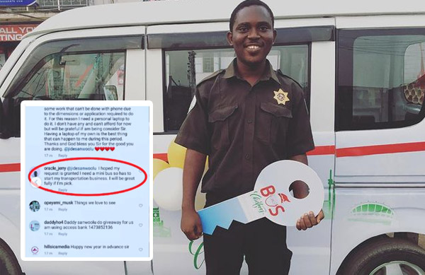 Security Guard Moved to Tears After Receiving a Mini-Bus from Sanwo-Olu