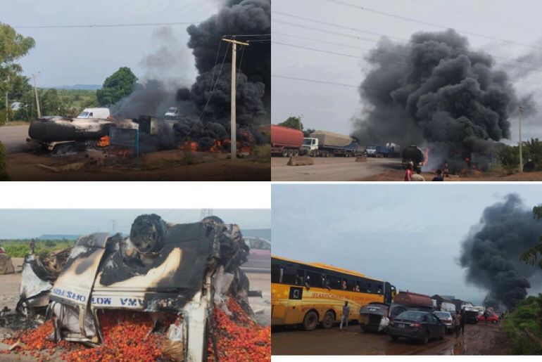 Fatal Accident As Fuel-Filled Tanker Explodes After Hitting A Bus In Kogi