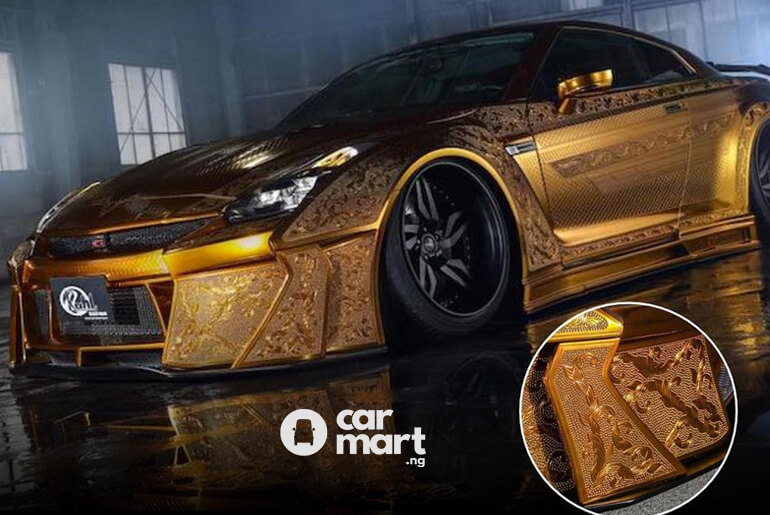 The Exterior & Interior Of This Brand New Nissan GT-R Worth N321 million Is Made With 24K Pure Gold