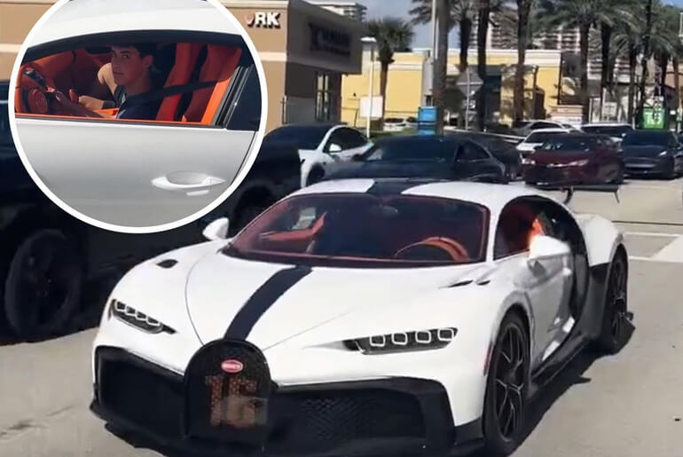 The Moment A 16-Year Old Boy Was Spotted Driving A ₦3.6 billion Bugatti